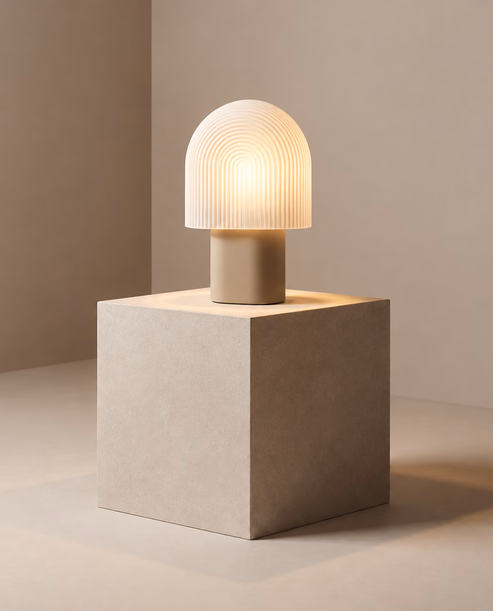 DOMEA table lamp on a stone plinth